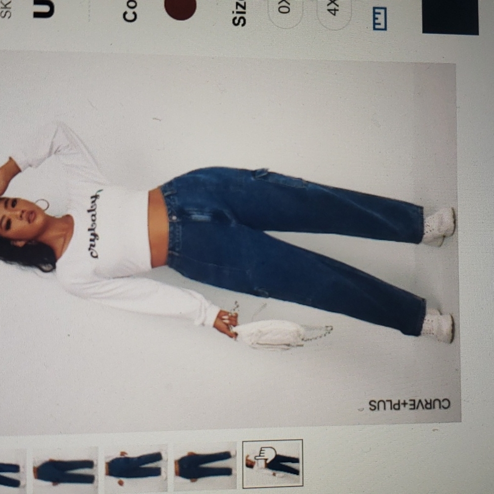 High Waisted Cargo Jeans